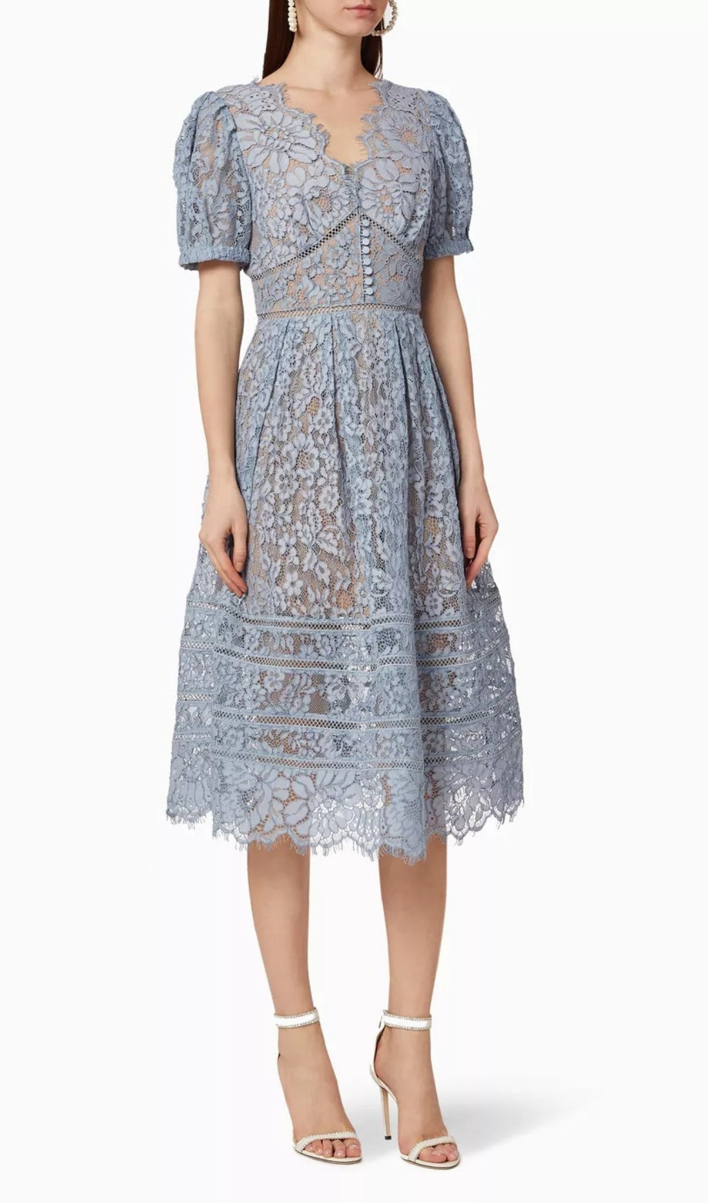 Fashionslee Women Anshika Fine Cord Lace Dress