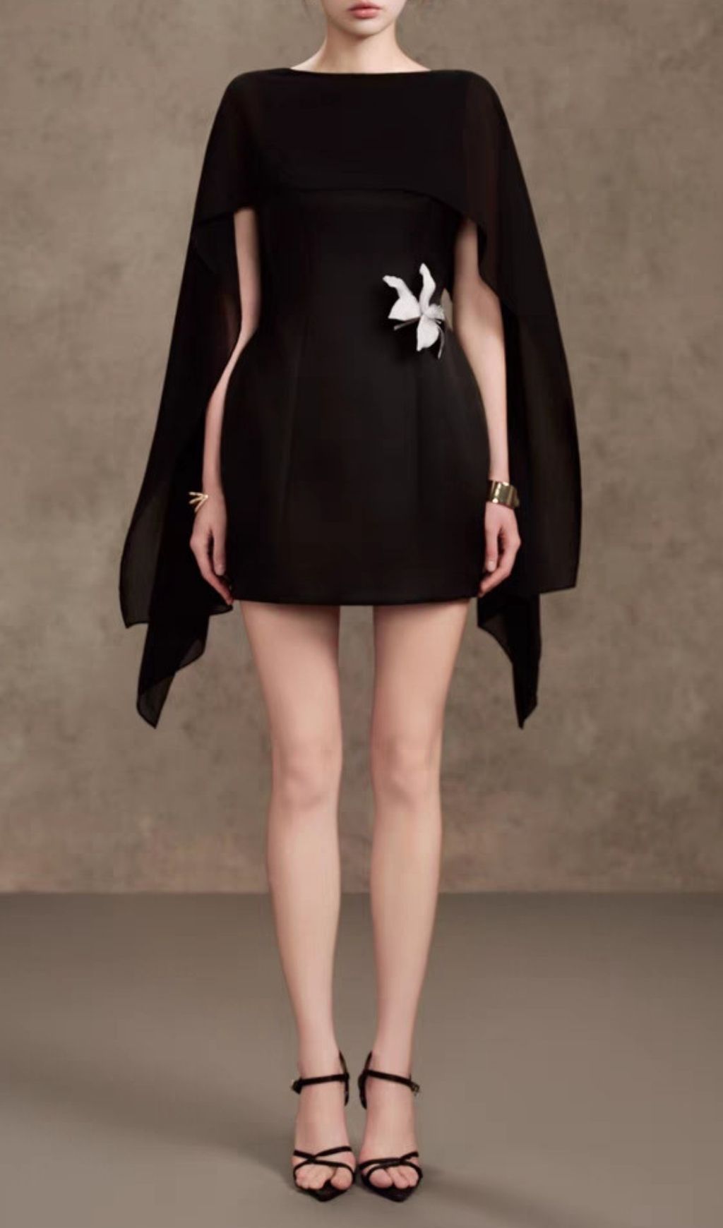 Fashionslee Women Kenya Flower Mini Dress With Shawl