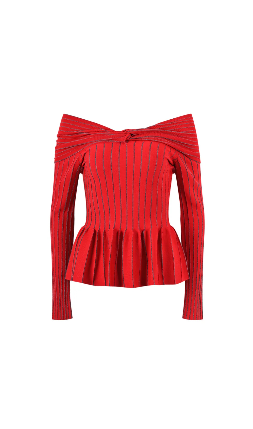 a73ce4995b5530fcdb96b306446d9c85.jpg Fashionslee Women Esther Knit Stripe Ruched Off-Shoulder Top