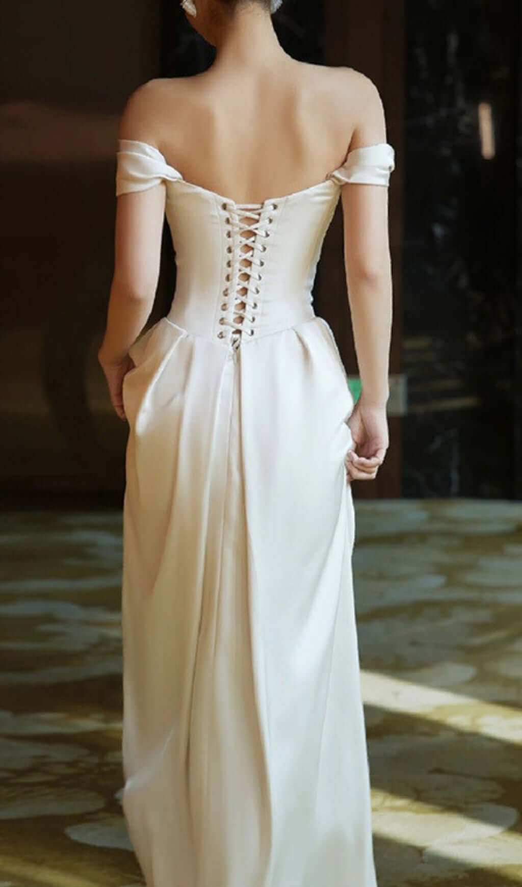 Fashionslee Women Avishag Satin Corset Wedding Dress