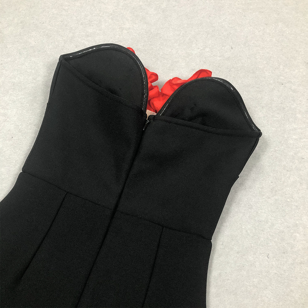 a82b6705b52a55feb3fdf4e07fb6d2f3.jpeg Fashionslee Women Anevay Black Flower Bandage Maxi Dress