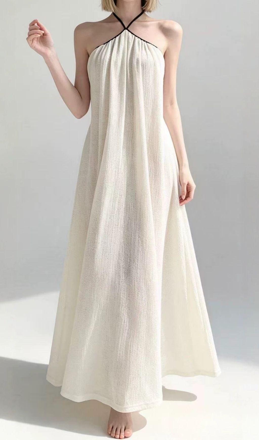 a926ba84b3ed5459e16c4be002591b18.jpg Fashionslee Women Lauwdina Ivory Halter Maxi Dress