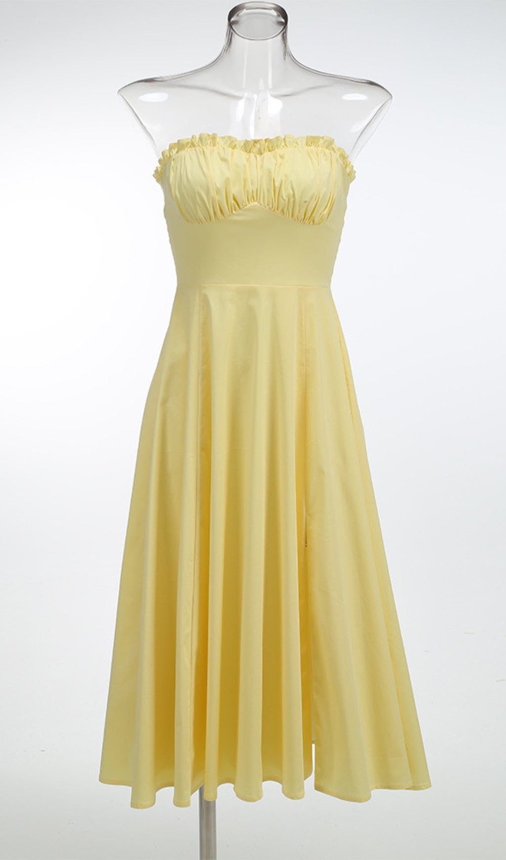 Fashionslee Women Avariella Yellow Corset Midi Dress Set