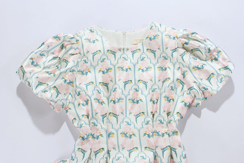 Fashionslee Women Annemieke Puff-Sleeve Floral Dress