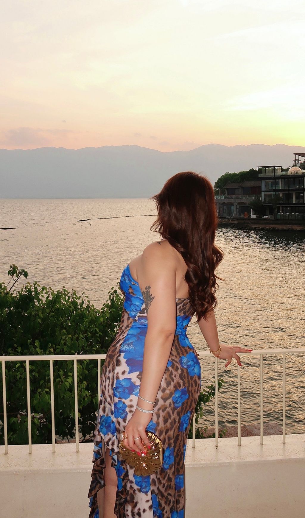 aae5ee1ae04bfb68f580d7ddaeb5c021.jpg Fashionslee Women Laine Blue Strapless Leopard Slit Plus Size Maxi Dress