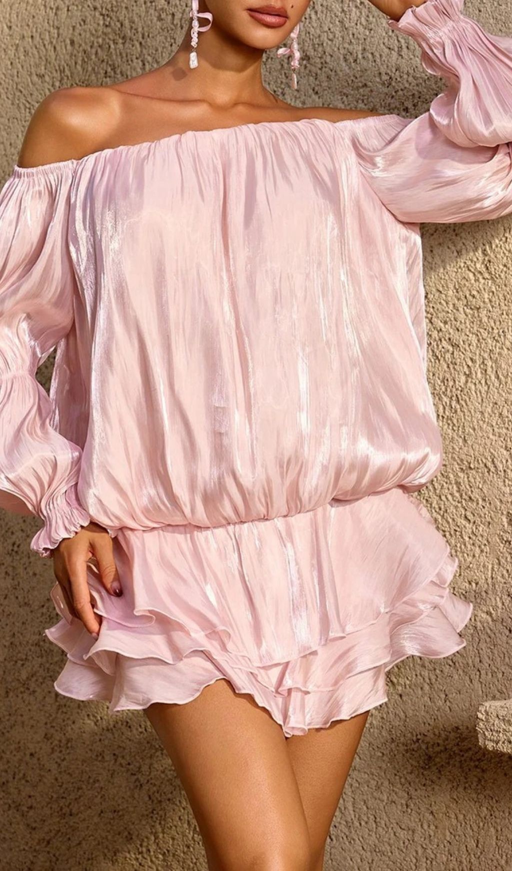 Fashionslee Women Ryndoric Off Shoulder Ruffle Mini Dress