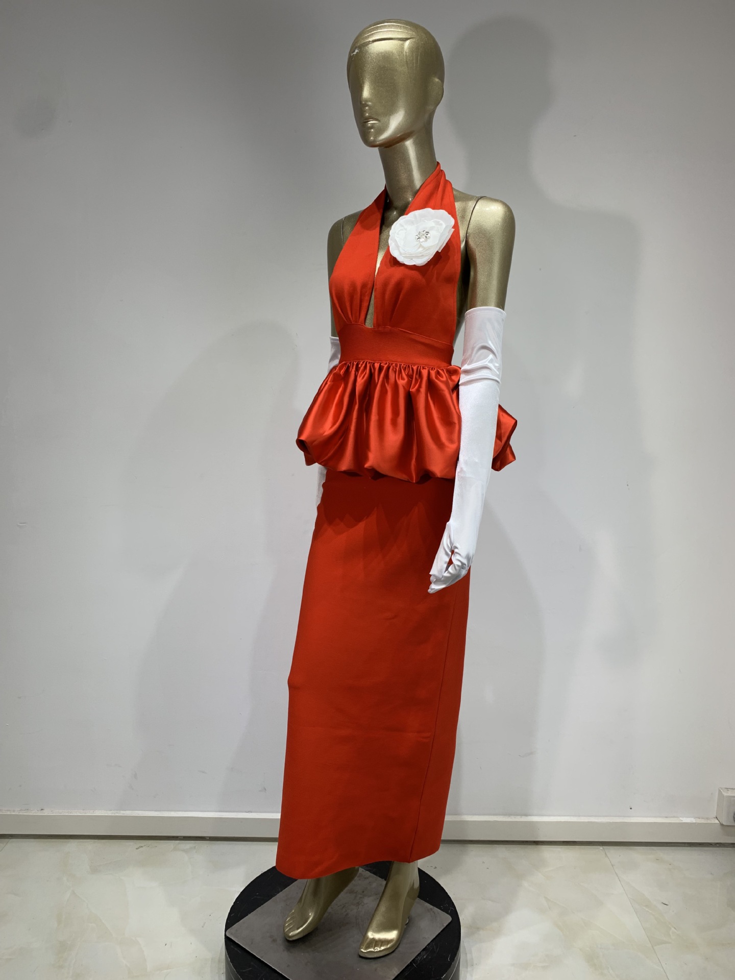 ab7669a8537a17511fe30a72b18f3645.jpg Fashionslee Women Clor Red Halter Flower Bandage Maxi Dress