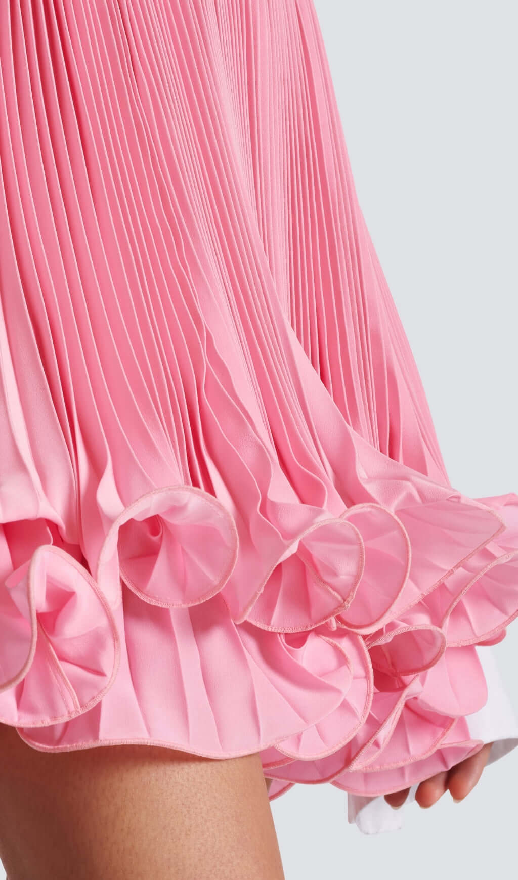 Fashionslee Women Anavia Pink Ruffle Hem Skirt