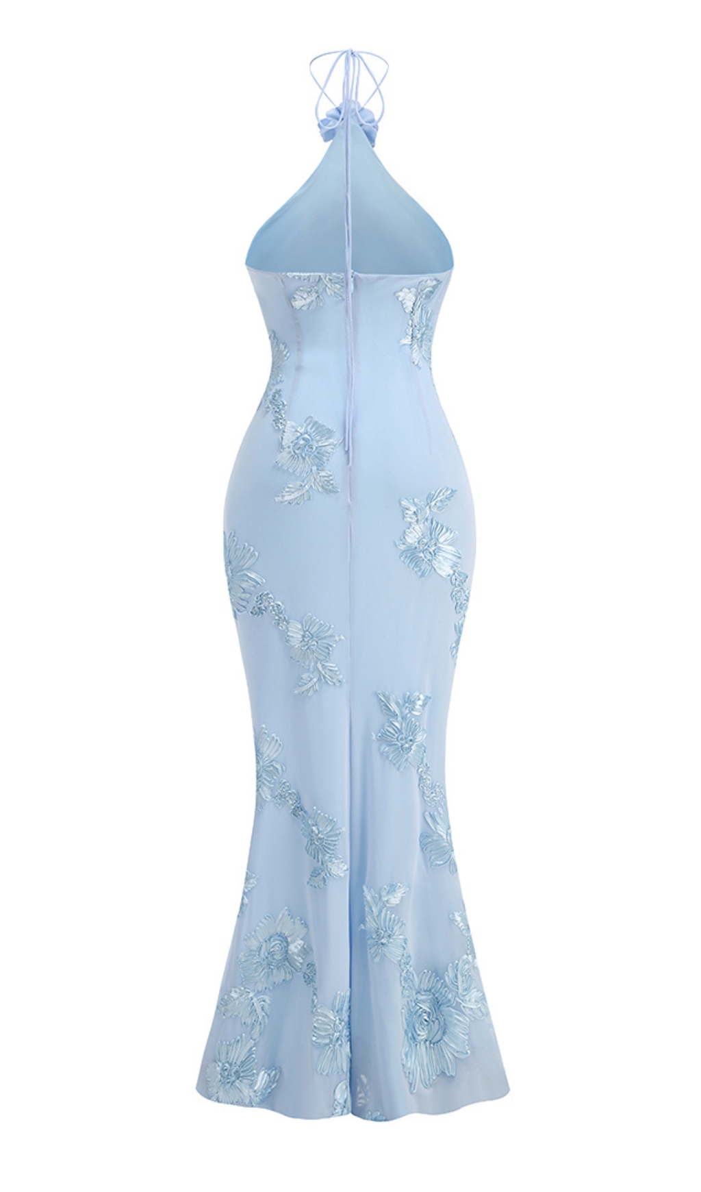 Bambi Blue Halter Flower Maxi Dress - OWNCI Bambi Blue Halter Flower Maxi Dress - OWNCI