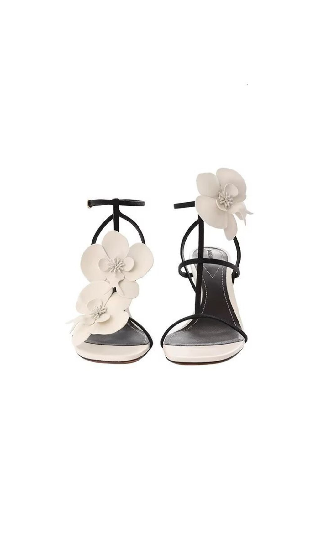 LAKELYN WHITE FLOWER HEELS – WEDDING STILETTO - OWNCI