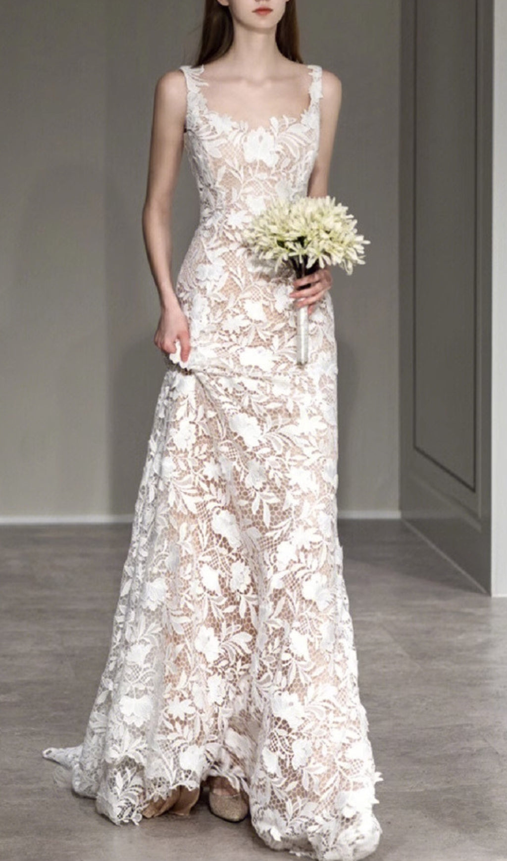 Fashionslee Women Aviana Flower Lace Wedding Dress