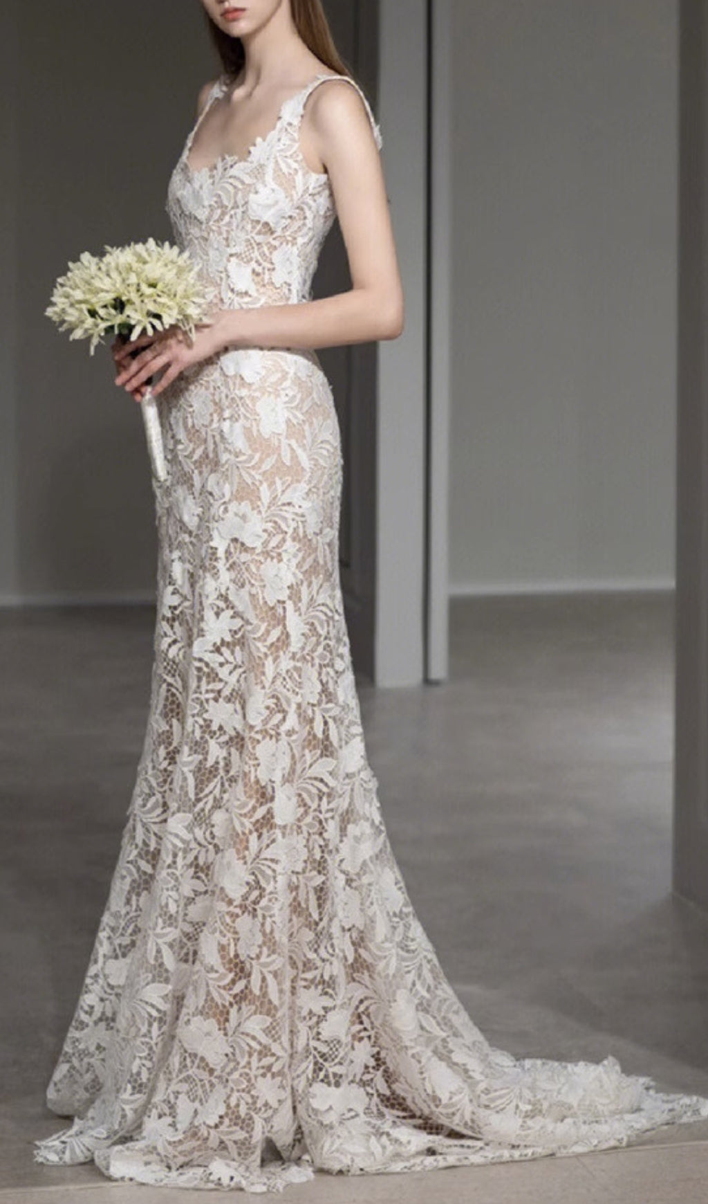 Fashionslee Women Aviana Flower Lace Wedding Dress