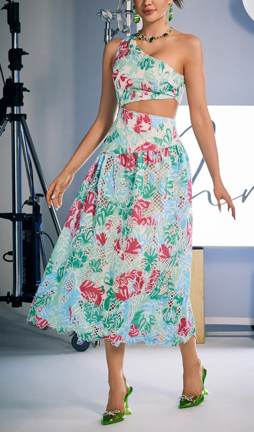 b052fbbd67d370d37139f026bf588658.jpeg Fashionslee Women Azha One Shoulder Print Embroidered Dress