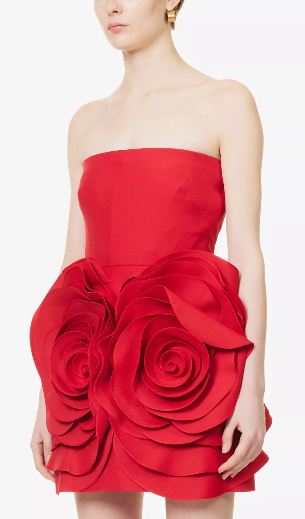 Fashionslee Women Ayat Strapless Flower Mini Dress