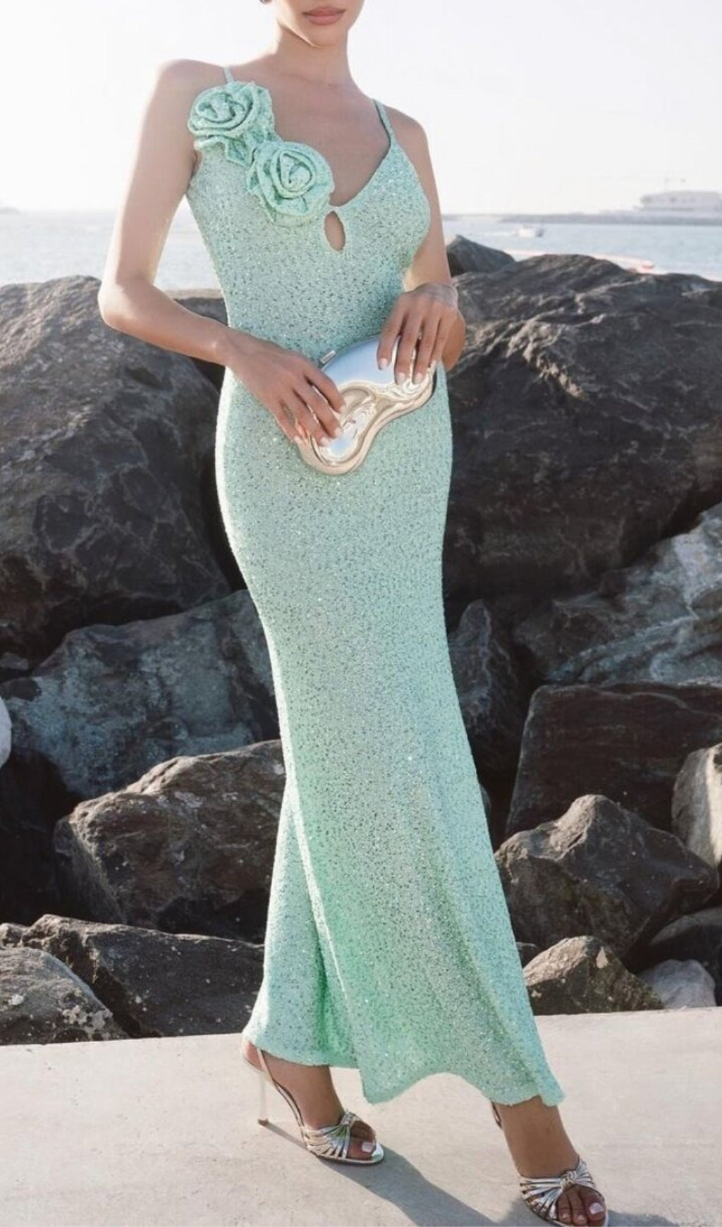 AQUANETTA VIRAL SEQUIN FLOWER MAXI DRESS - OWNCI AQUANETTA VIRAL SEQUIN FLOWER MAXI DRESS - OWNCI