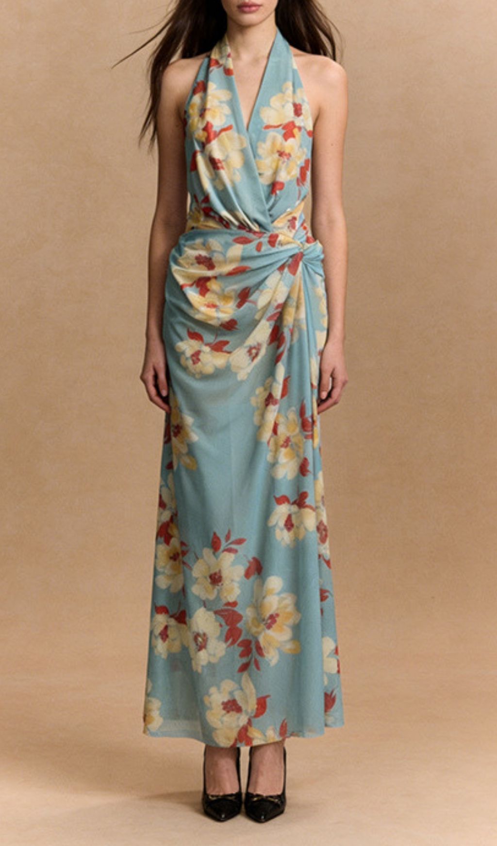 Fashionslee Women Kerstin Halter Floral Maxi Dress