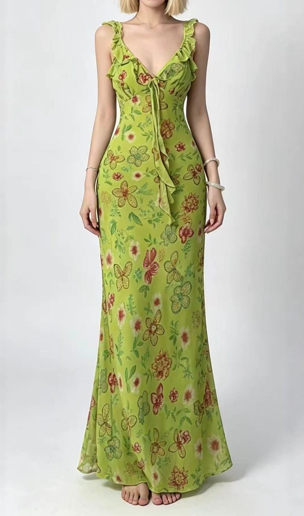 b1f39e168add8b8f5e4003c0e11b561a.jpg Fashionslee Women Laurin Green Floral Maxi Dress