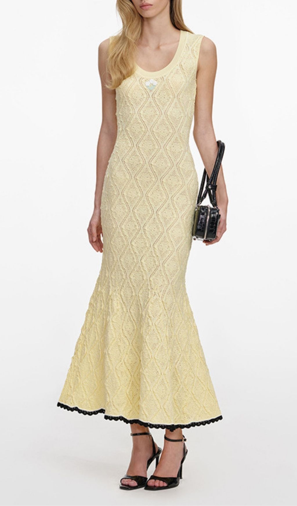 Fashionslee Women Latrisha Sleeveless Lace Trim Maxi Dress