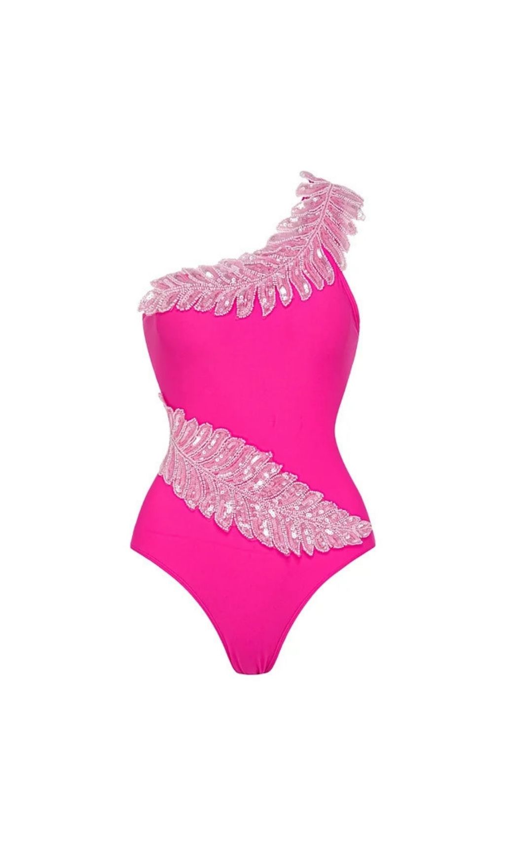 b2b58c6940410b4ac5ff2755ea5d8183.jpg Fashionslee Women Kristian Pink Sequin One-Piece Swimsuit & Sarong