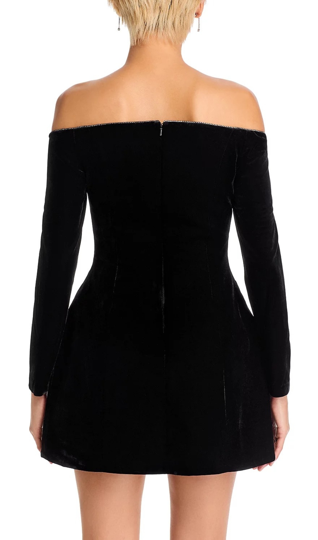 Fashionslee Women Black Off Shoulder Mini Dress