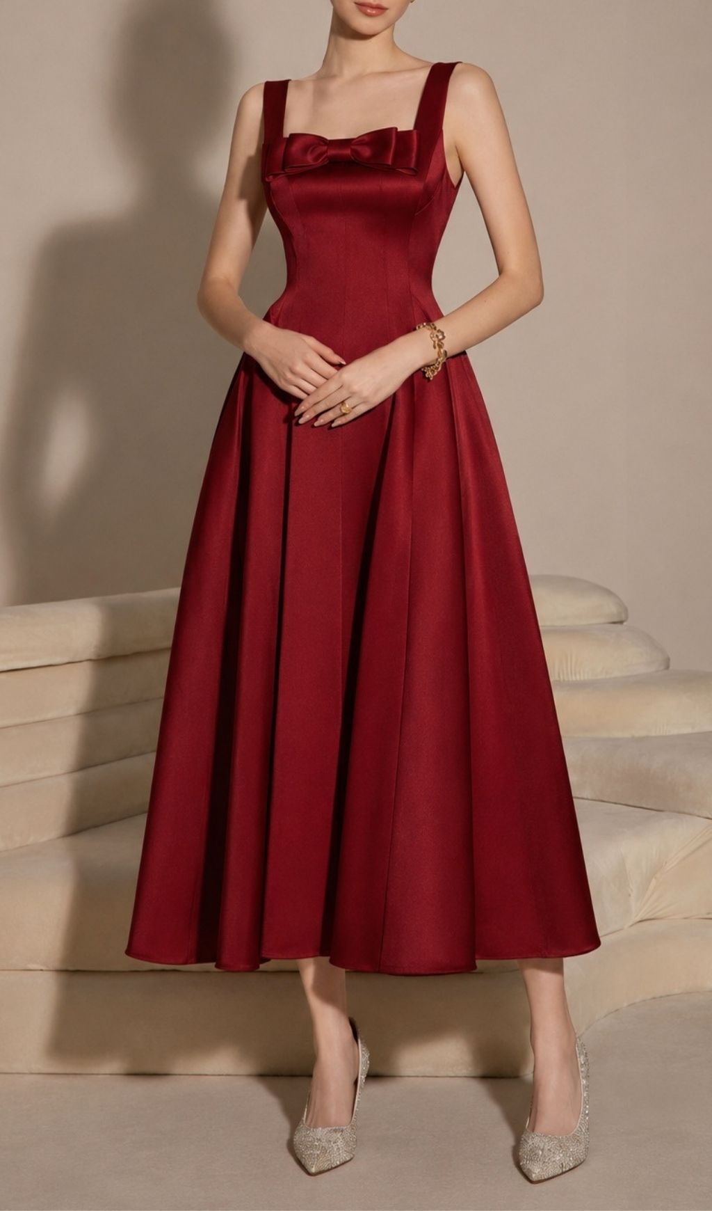 b2d1d92fa93633e232f5a0e28b0d4efe.jpg Fashionslee Women Larkin Strappy Bow Midi Dress