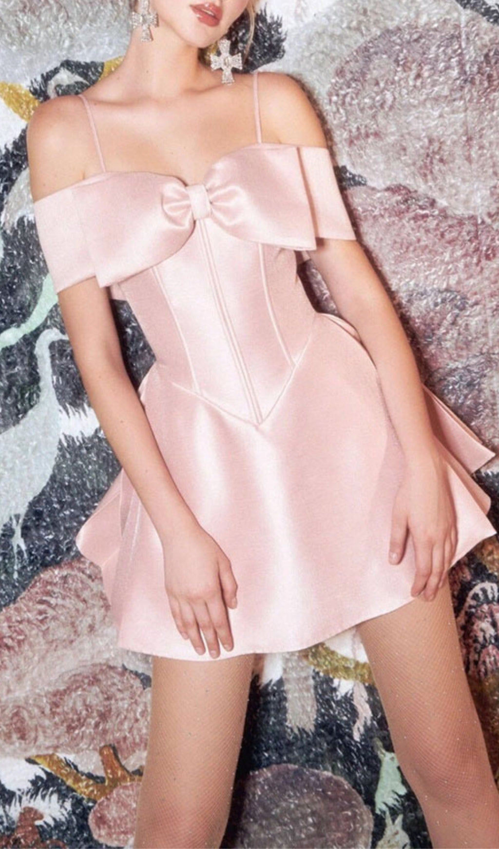 Fashionslee Women Agrata Bow Corset Mini Dress