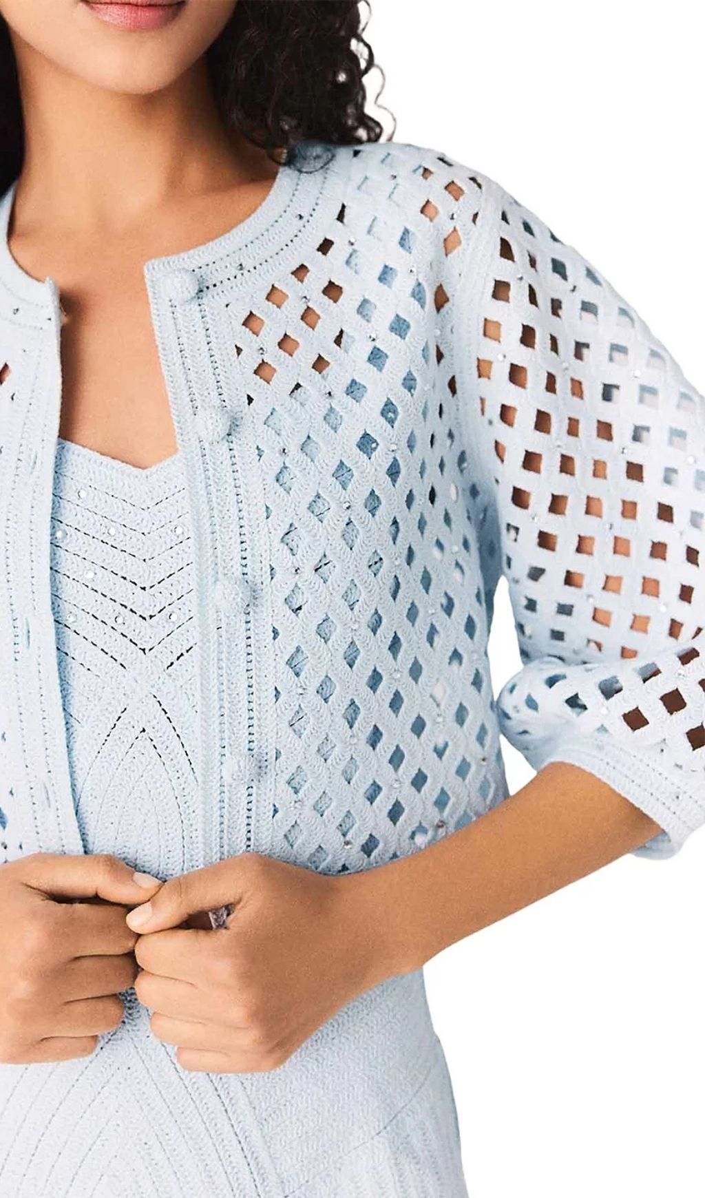 b34ca0840bb0345b89c131ea738faaf1.jpg Fashionslee Women Rhinestone Crochet Cardigan
