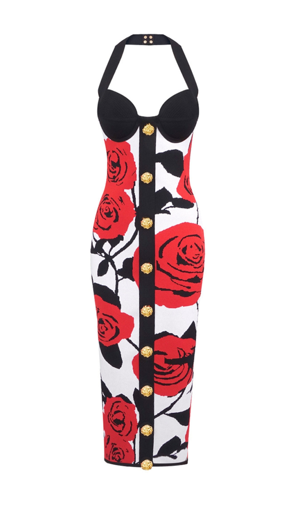 Fashionslee Women Atenea Flower Midi Bandage Dress