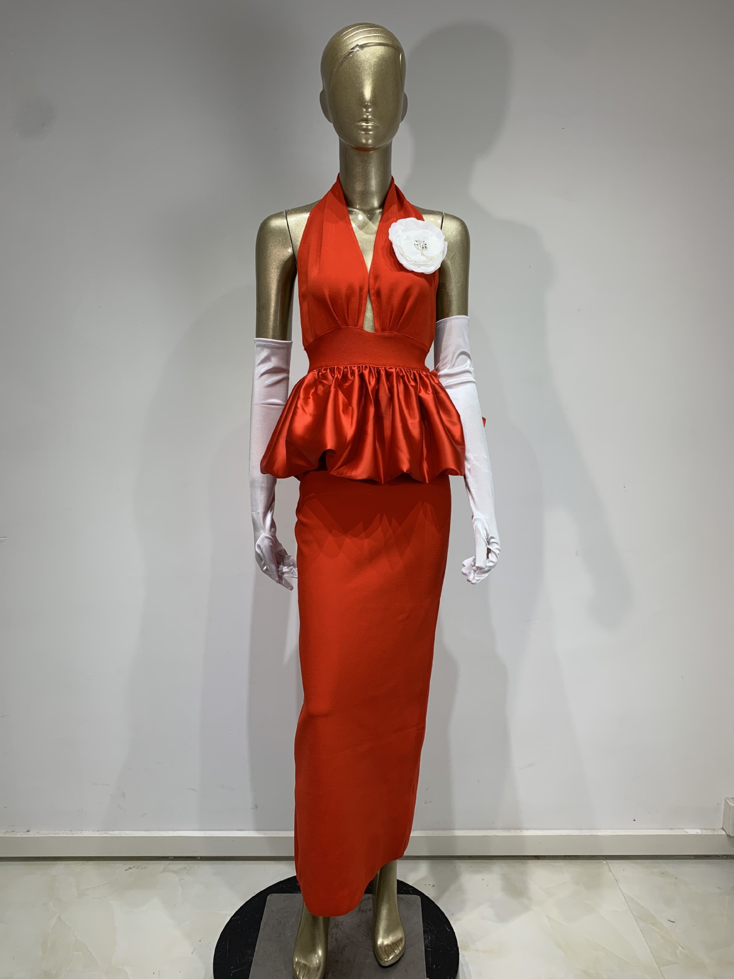 b3bdfed4fe8d4ea116b331ca9e560517.jpg Fashionslee Women Clor Red Halter Flower Bandage Maxi Dress