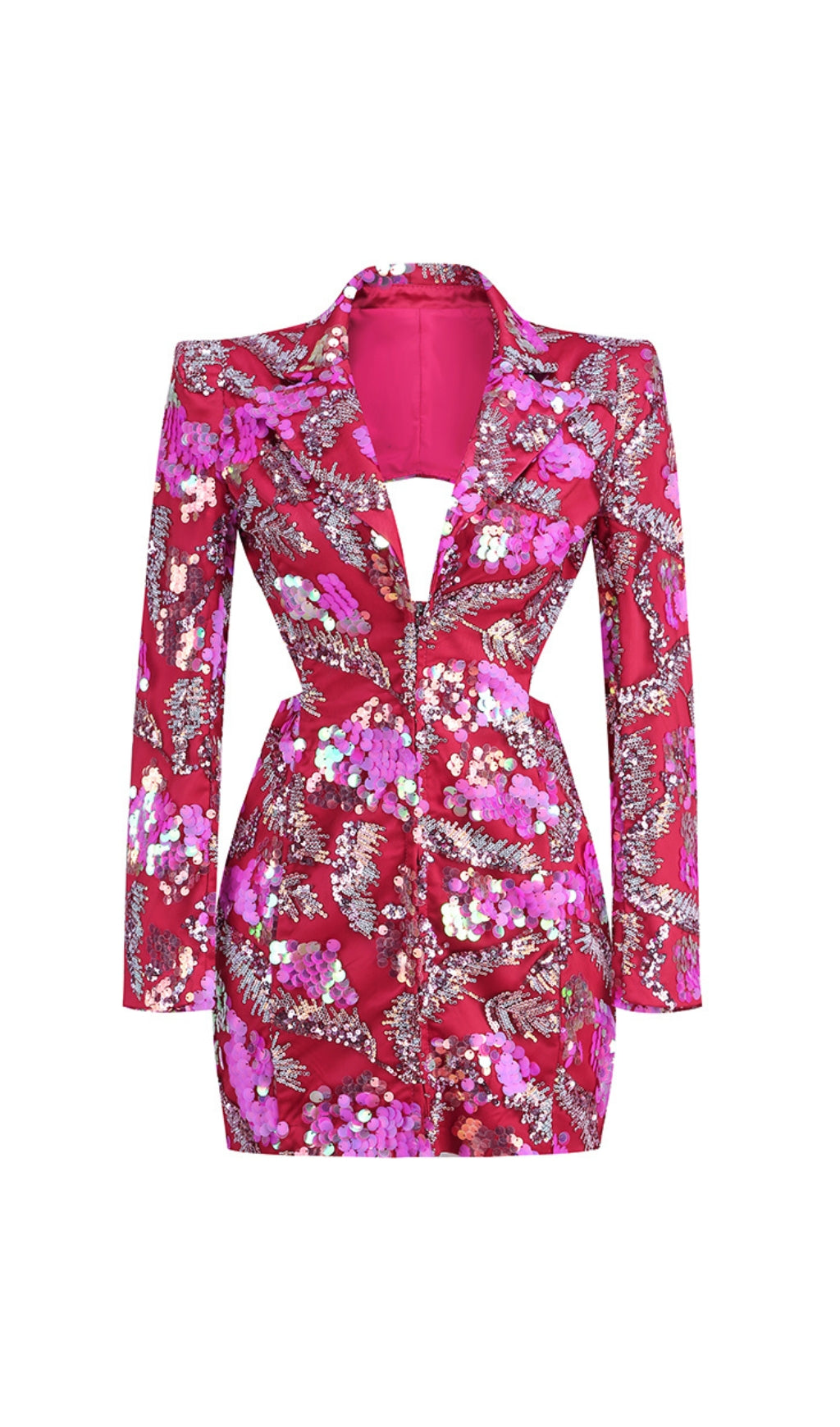 Fashionslee Women Apricity Pink Sequin Blazer Dress