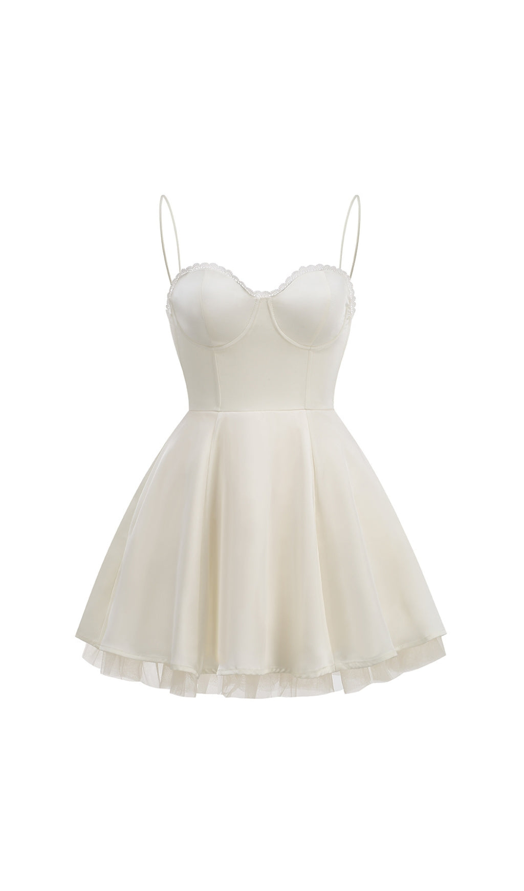 Fashionslee Women Auberta Ivory Strappy Mini Dress