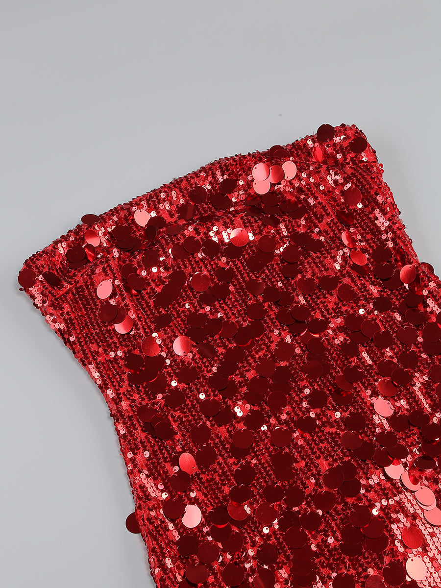 b604cd3c1fb256de9383de80c5c06cad.jpeg Fashionslee Women Almaas Red Sequin Mini Dress