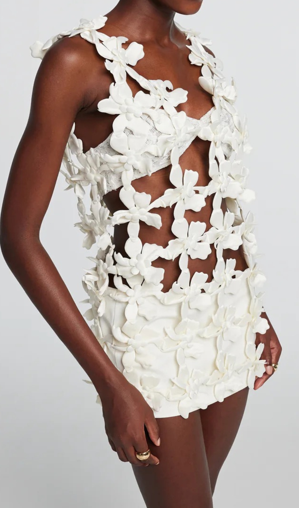 Fashionslee Women Dove White Flower Top