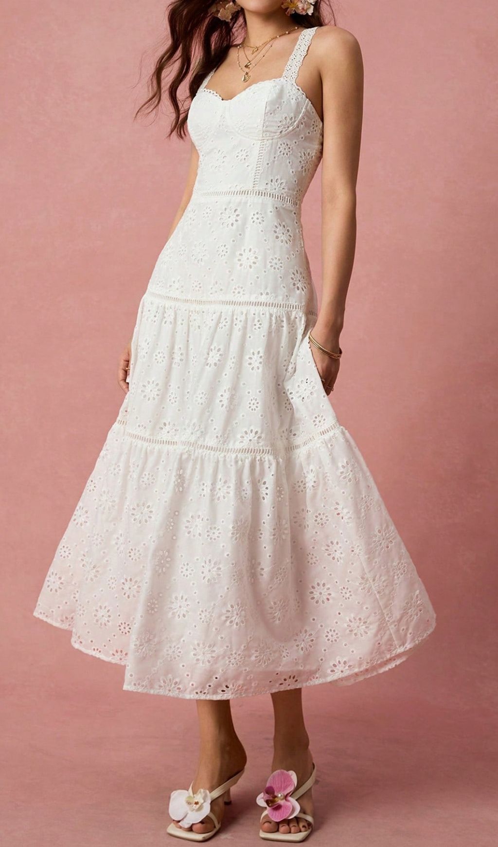 b80cf590f9712786d0bde7eeb0c0f480.jpg Fashionslee Women Lamya White Strappy Midi Dress