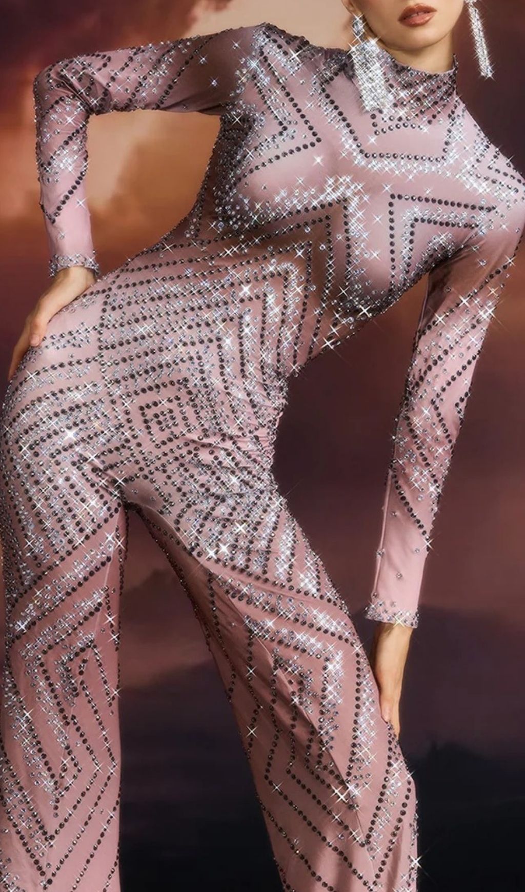 ba63b37c2aa2d3d1be41582ff8088e58.jpg Fashionslee Women Ellavere Long Sleeve Rhinestone Jumpsuit