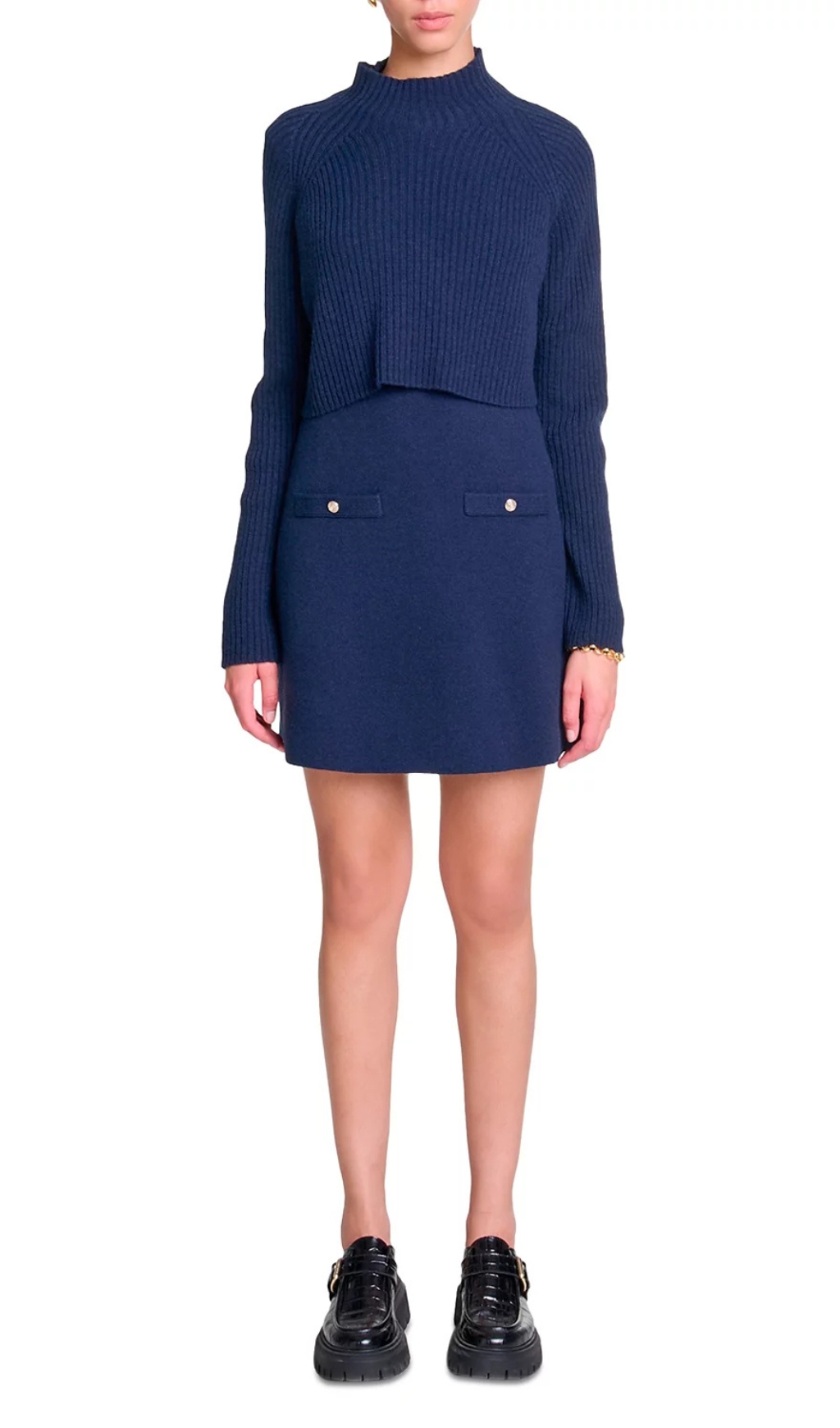 Fashionslee Women Roquette Layered Knit Mini Dress