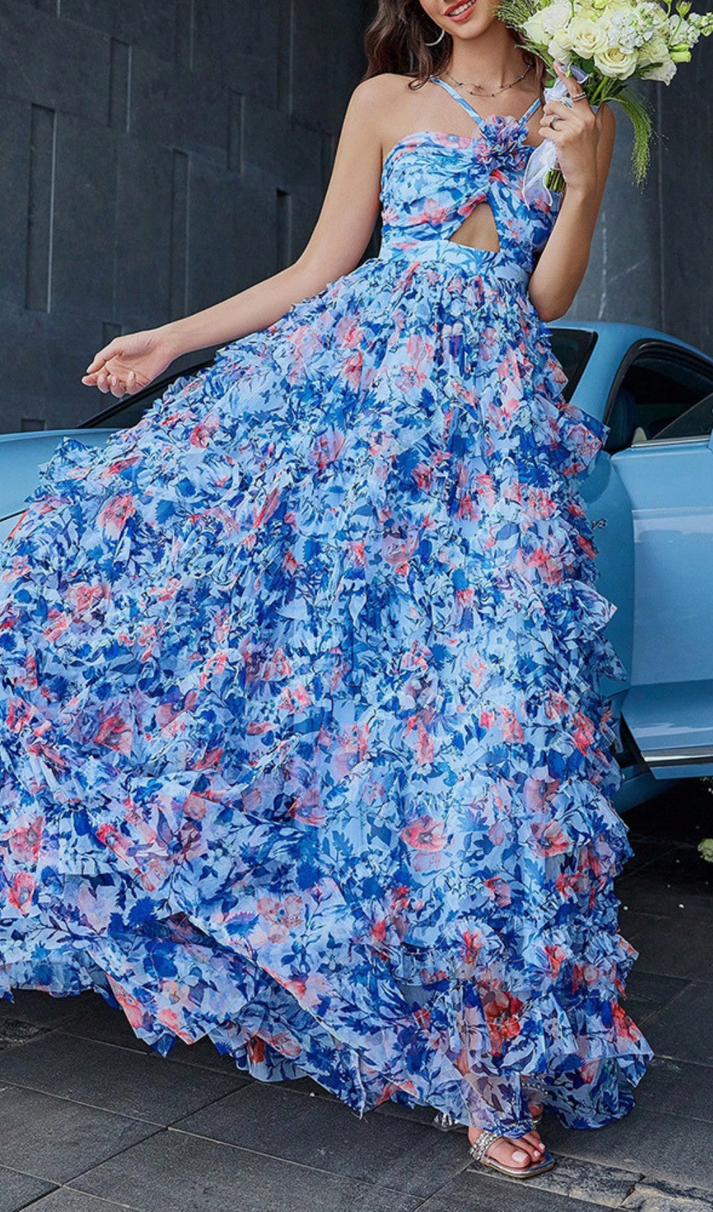 bab9d383051f426d1b060f75c8bedba3.jpeg Fashionslee Women Amalya Blue Floral Maxi Dress
