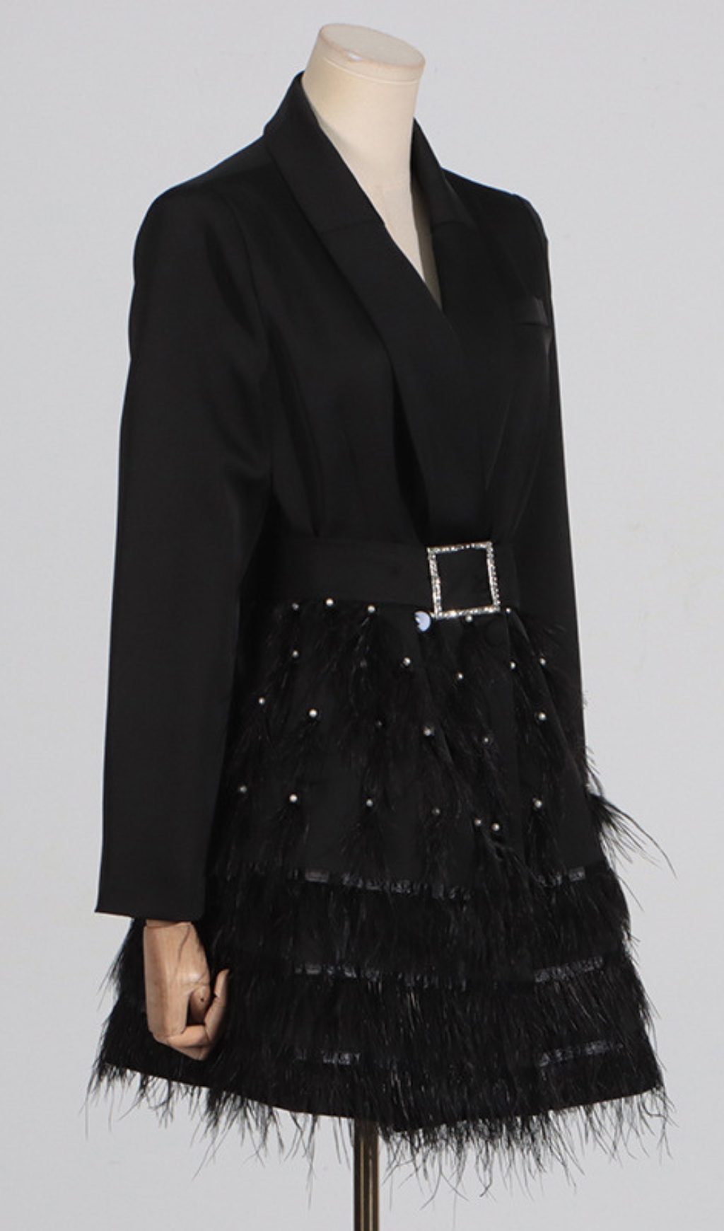bb5f63a436046431b470f07ac79bc671.jpg Fashionslee Women Caelia Black Feather Blazer Dress