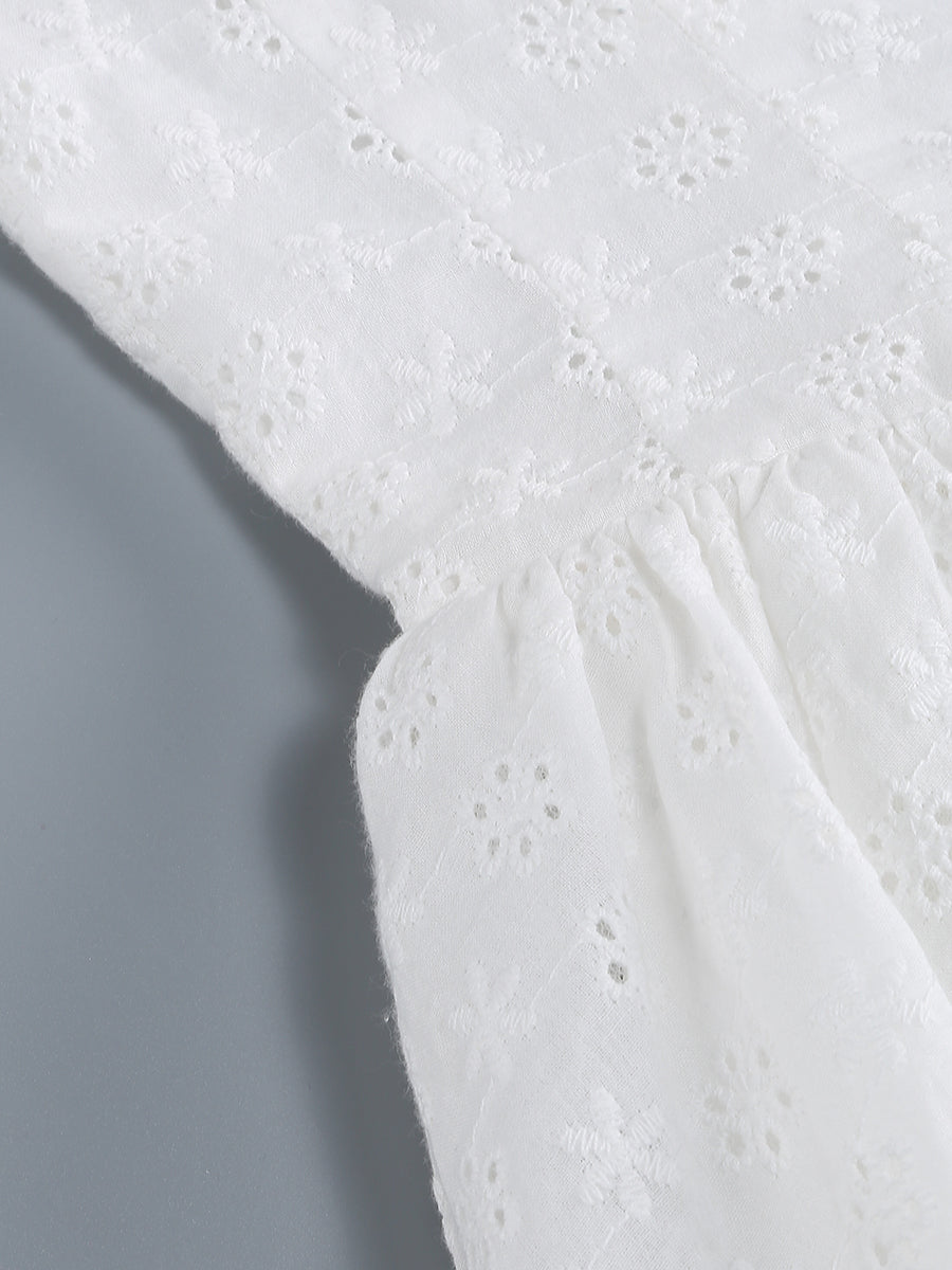 TRENDING WHITE V-NECK MINI DRESS - OWNCI