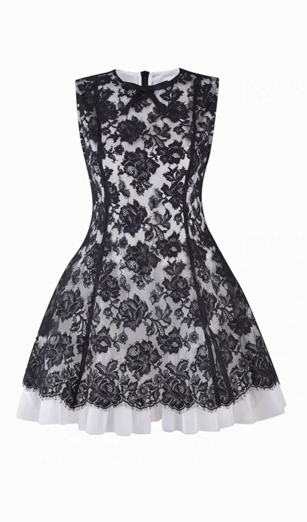 be36877009f632e7eb683a01ee006e88.jpeg Fashionslee Women Alaiya Black Lace Sleeveless Mini Dress