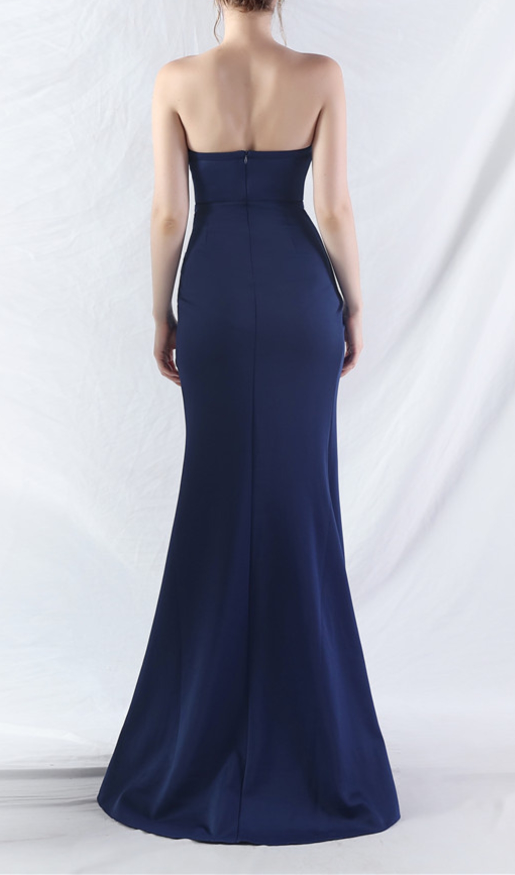 Fashionslee Women Chizue Navy Strapless Corset Split Maxi Dress