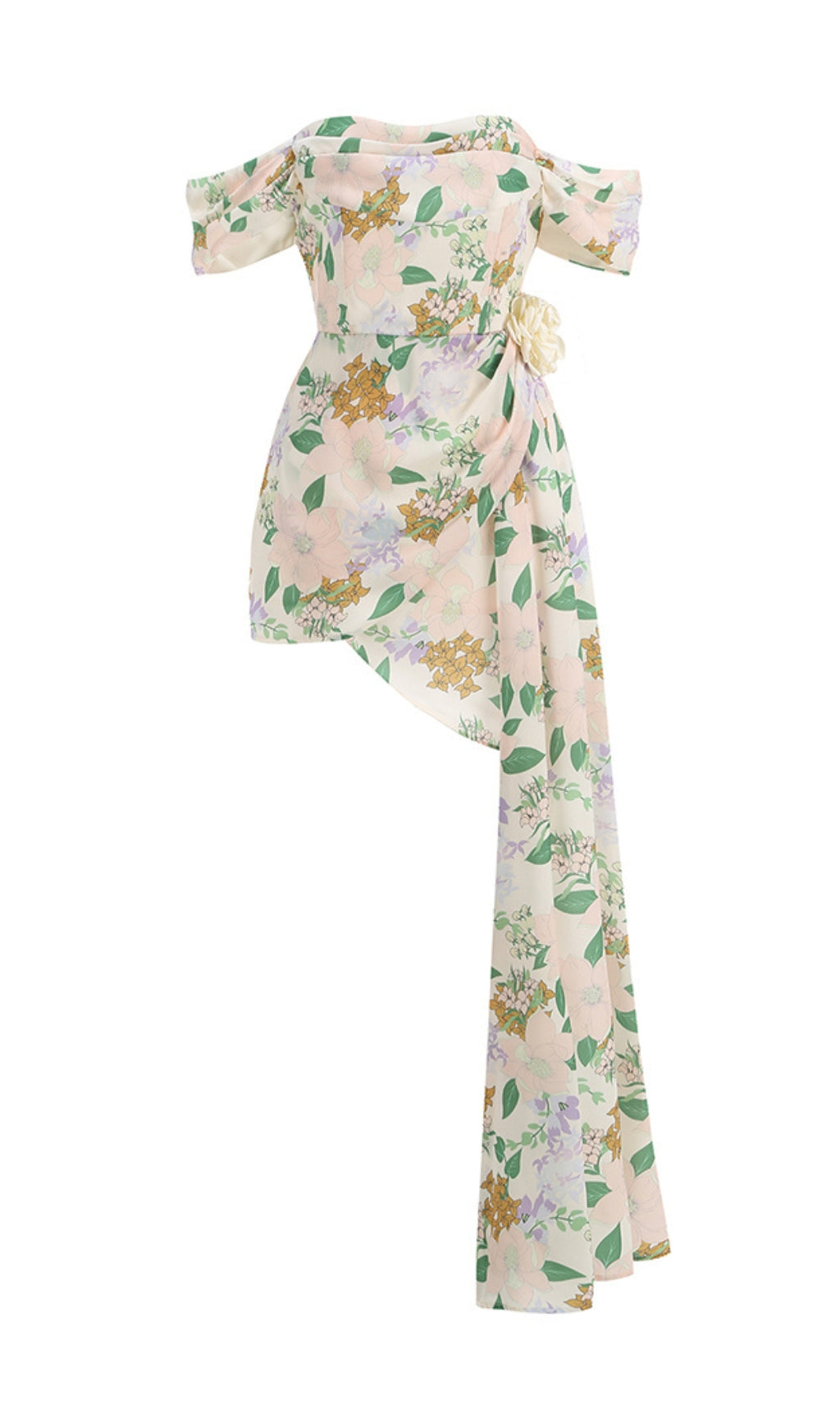 AESTHETIC OFF-SHOULDER FLORAL MINI DRESS - OWNCI AESTHETIC OFF-SHOULDER FLORAL MINI DRESS - OWNCI