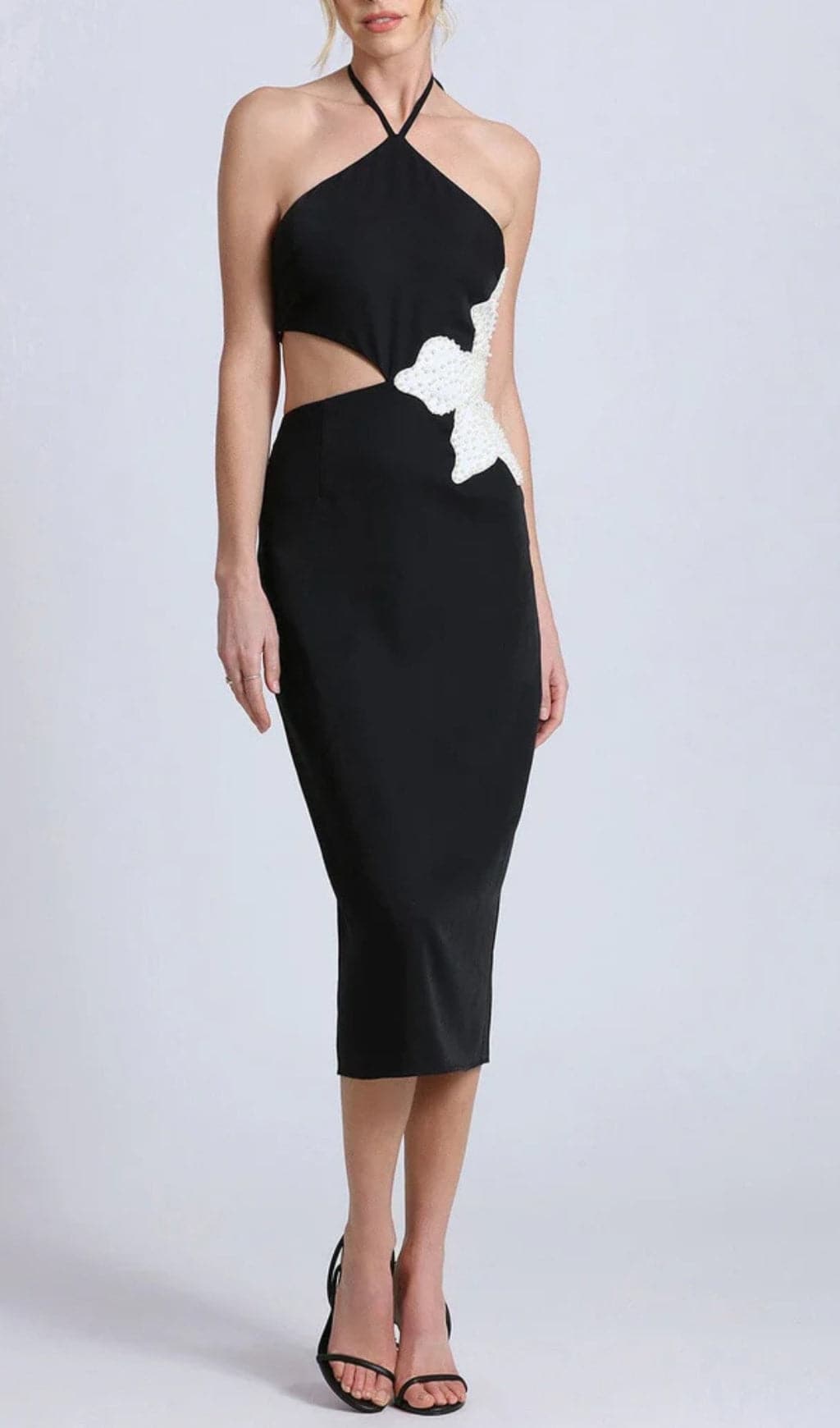 Fashionslee Women Babette Flower Cotout Bandage Midi Dress