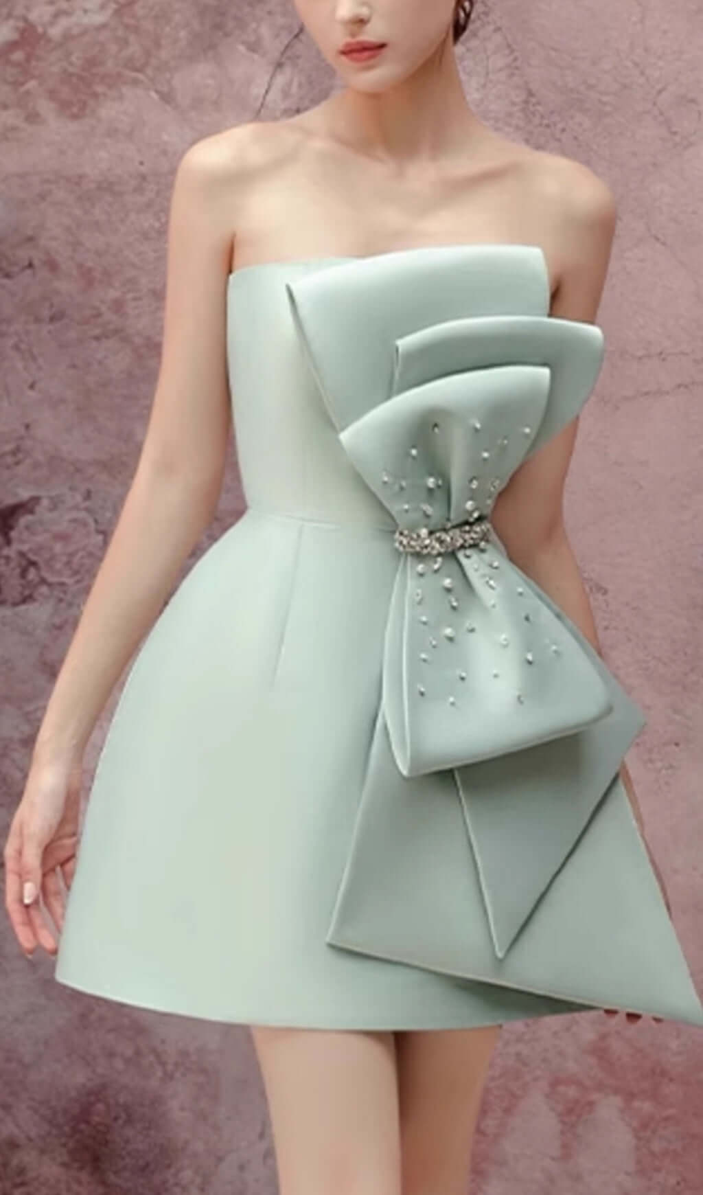 c3a9107c68e921d0eea0f12e6e9518af.jpeg Fashionslee Women Arihi Mint Bow Mini Dress