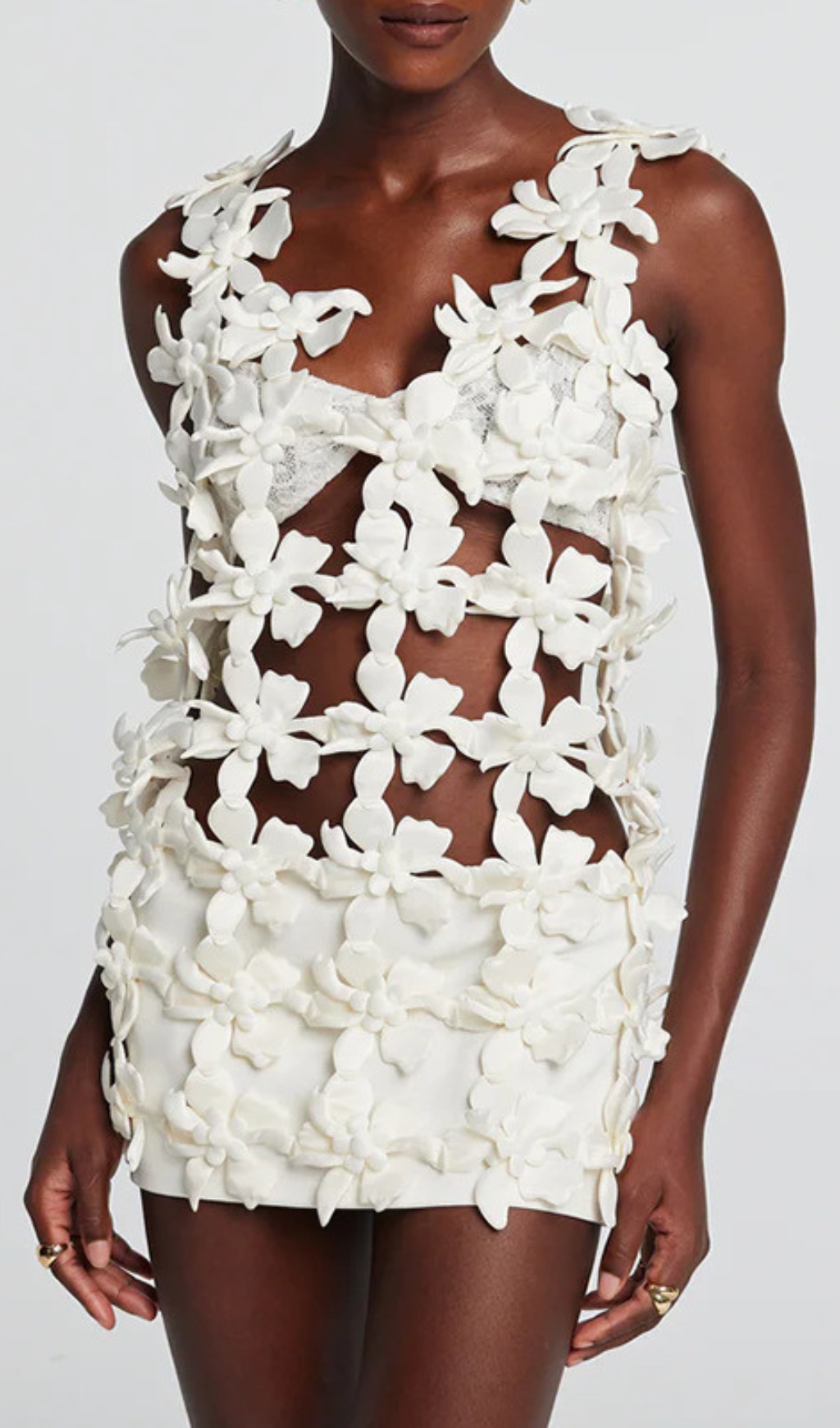 Fashionslee Women Dove White Flower Top