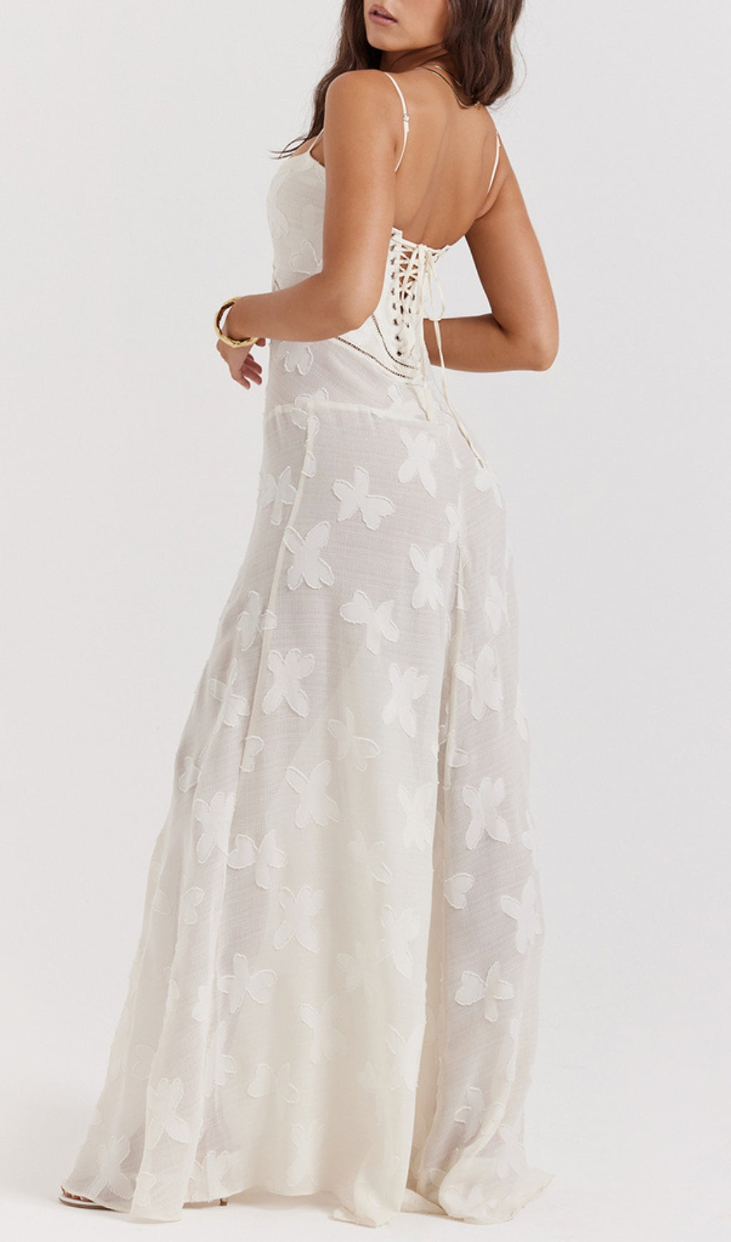 Fashionslee Women Billie Floral Lace Back Maxi Dress