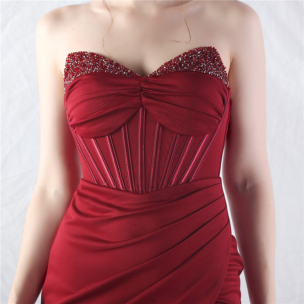 c53c222192577afe83b9c66d95aa9488.jpg Fashionslee Women Chizue Red Strapless Corset Split Maxi Dress
