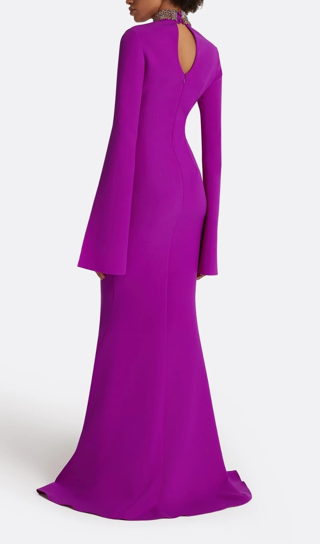 Fashionslee Women Ellema Purple Long Sleeve Embellished Maxi Dress