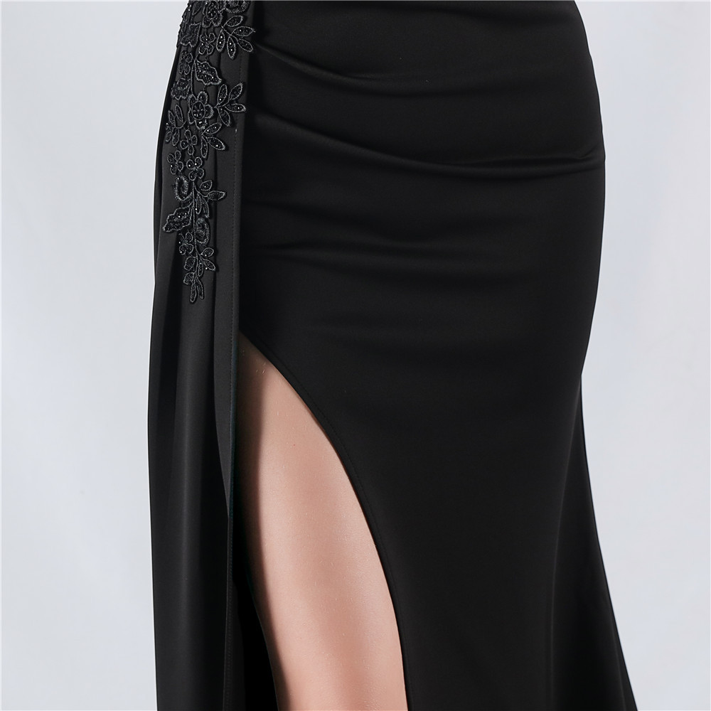 Fashionslee Women Chofa Black Flower Bead Corset Maxi Dress