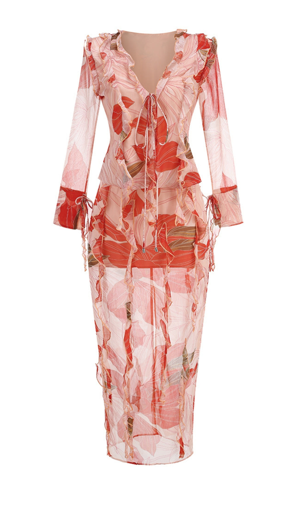c74318b49e750963c7cba3186a4c655a.jpeg Fashionslee Women Beta Printed Ruffle Skirt Set